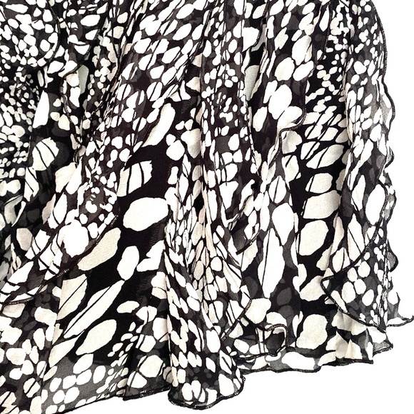 (A11) INC Nostalgia Butterfly Dot Layered Ruffle 100% Silk Mini Skirt, Size 4 - Picture 6 of 10